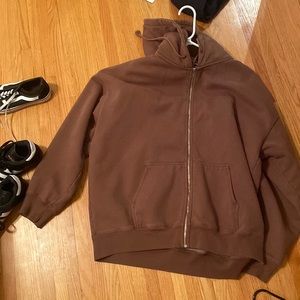 Brandy melville brown zip up